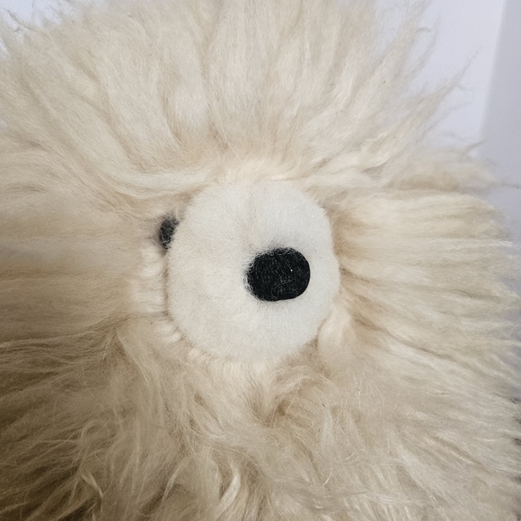 Alpaca Fur Light Tan/ Cream Teddy Bear Alpaca Wool Fleece Hair Plush Bear - Picture 6 of 11